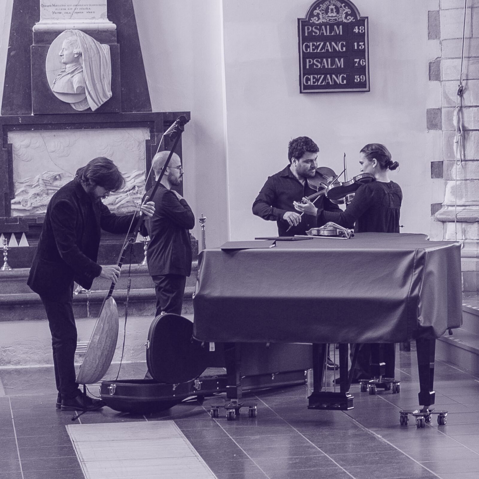Musici van de Cantatekaravaan bouwen op voor een concert