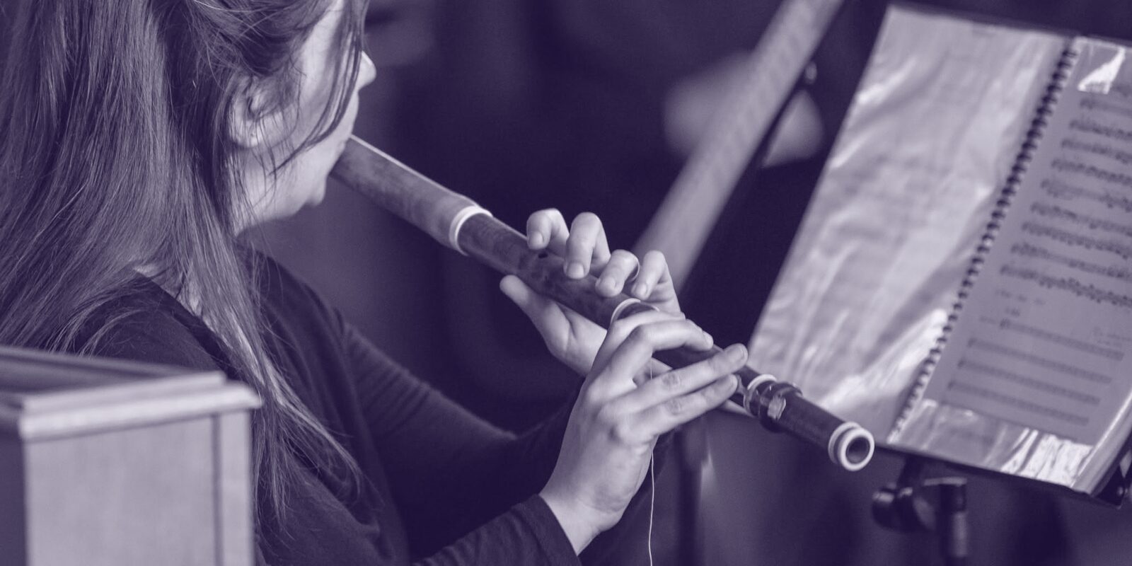 Blokfluitisten van de Cantatekaravaan tijdens een concert